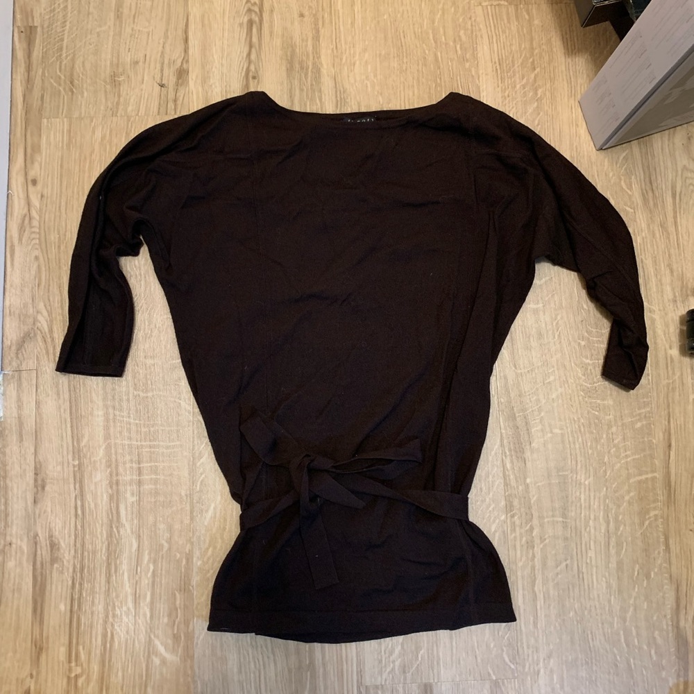 Theory brown sweater with tie (size P)